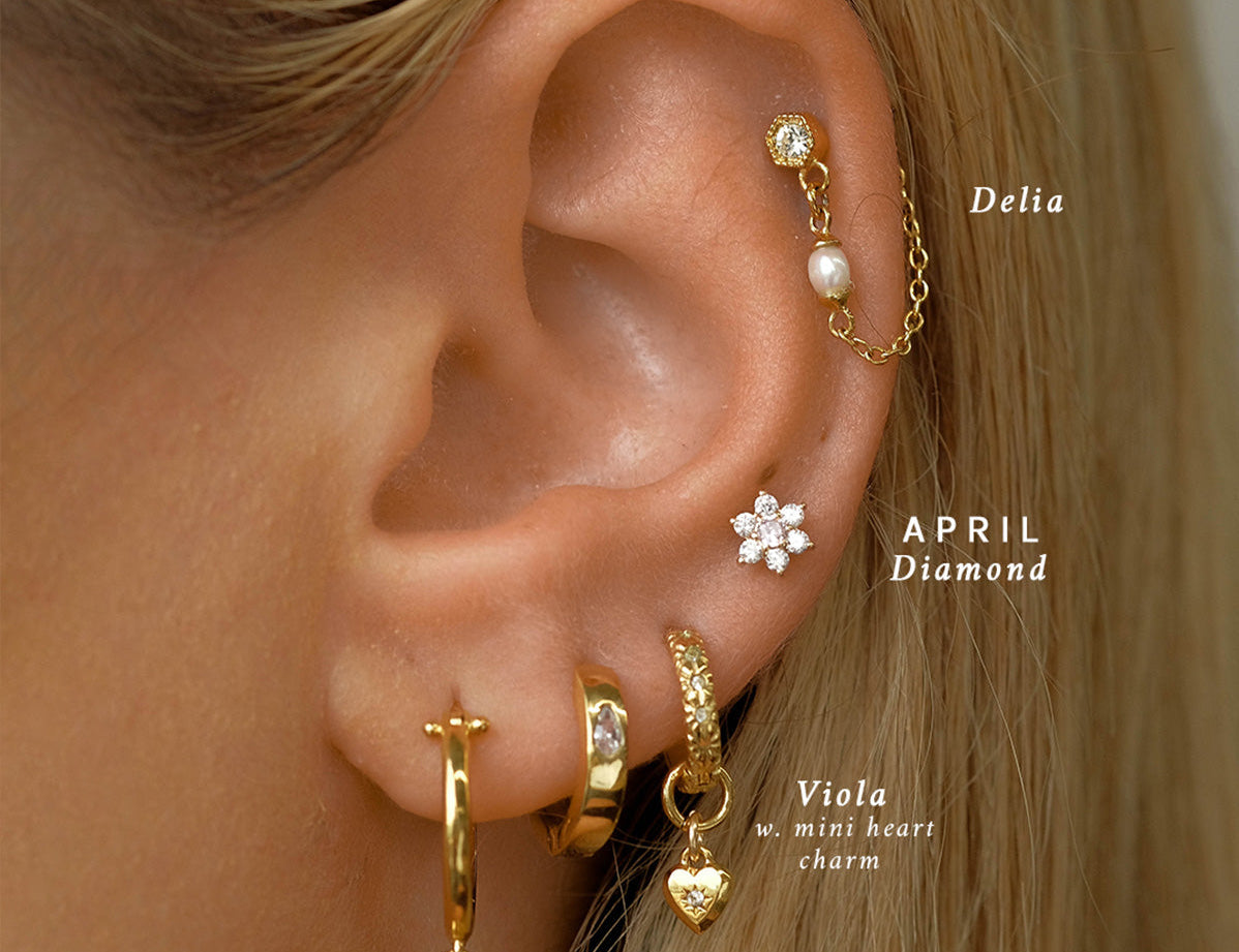 18K Gold Fill Delia Pearl Drop Stud | S-kin Studio Jewelry | Ethical Piercing Earrings