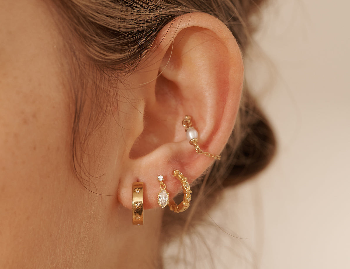 Aurora Bold Gemstone Hoops - S-kin Studio Jewelry | Minimal Jewellery That Lasts.