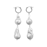 Aphrodite Baroque Double Pearl Silver Earrings | S-kin Studio Jewelry | Ethical Pearl Wedding Earrings