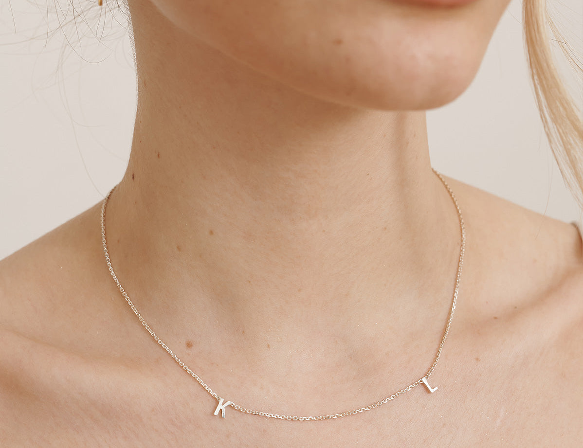 Custom Duo Initials Necklace - S-kin Studio Jewelry | Minimal Jewellery That Lasts.