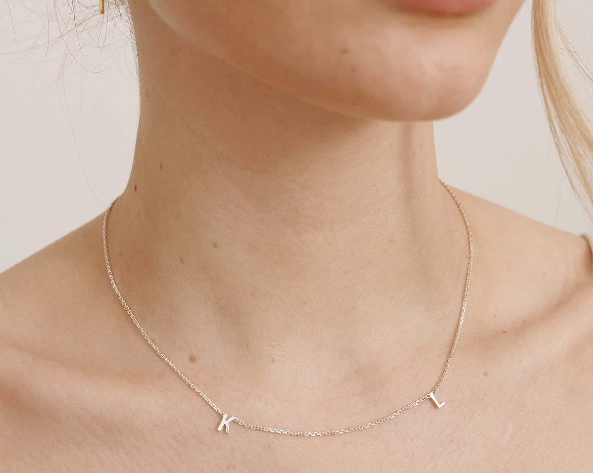 Custom Duo Initials Necklace - S-kin Studio Jewelry | Minimal Jewellery That Lasts.