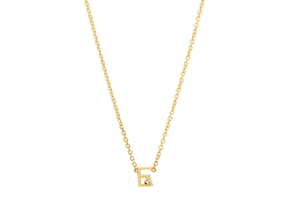 Solid Gold Initial Necklace