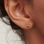 Ingrid Solid Gold Chain Stud | 9K Solid Gold Earrings | S-kin Studio Jewelry | Ethical Jewelry That Lasts