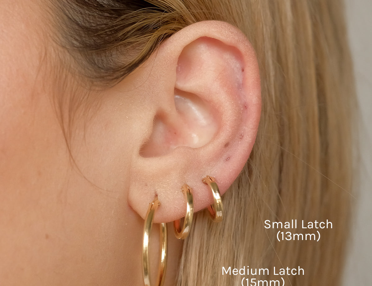 Mix & Match Medium Latch Hoops (15mm) - S-kin Studio Jewelry | Minimal Jewellery That Lasts.