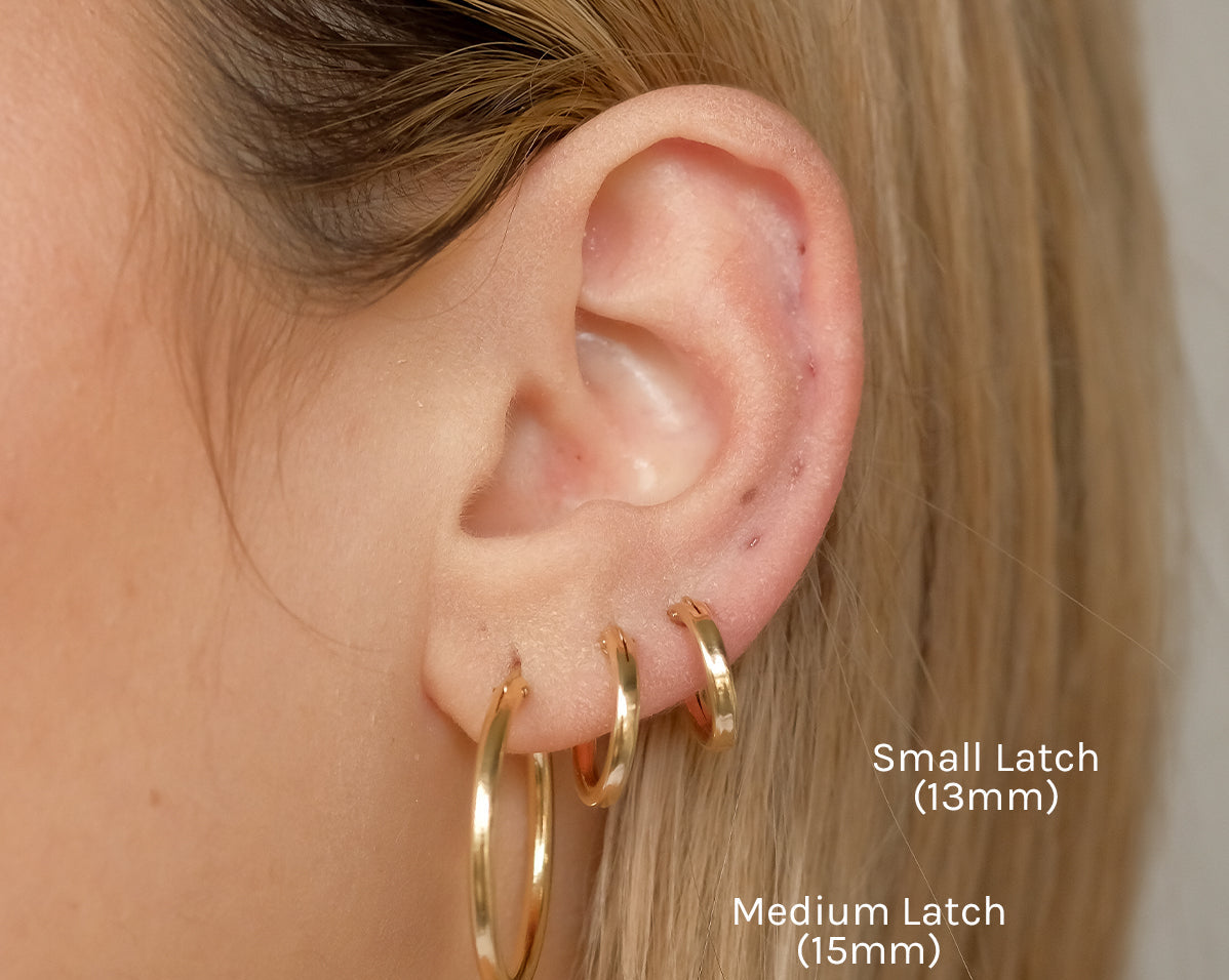Mix & Match Medium Latch Hoops (15mm) - S-kin Studio Jewelry | Minimal Jewellery That Lasts.