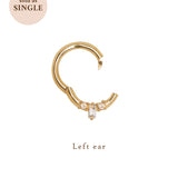 14K Solid Gold Mina Trio Gemstone Hoop | S-kin Studio Jewelry | Ethical Piercing Earrings