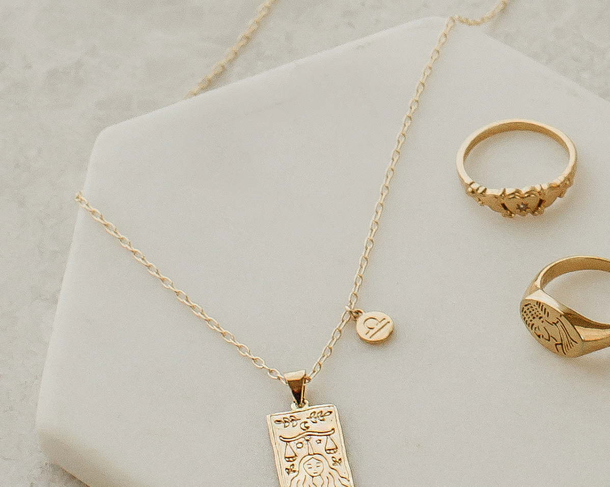Libra Zodiac Necklace - S-kin Studio Jewelry | Minimal Jewellery That Lasts.