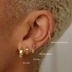 Aurelia Gemstone Huggie Hoops - S-kin Studio Jewelry | Minimal Jewellery That Lasts.