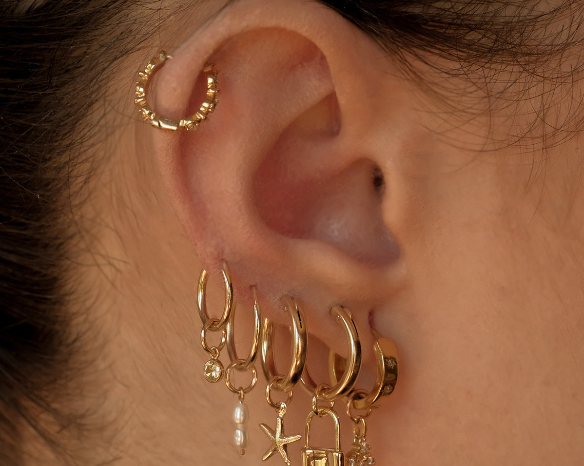 Aurora Bold Gemstone Hoops - S-kin Studio Jewelry | Minimal Jewellery That Lasts.