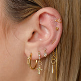18K Gold Fill Rei Marquise Dangle Single Stud | S-kin Studio Jewelry | Ethical Piercing Earrings