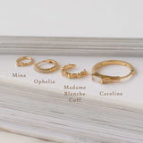 14K Solid Gold Mina Trio Gemstone Hoop | S-kin Studio Jewelry | Ethical Piercing Earrings