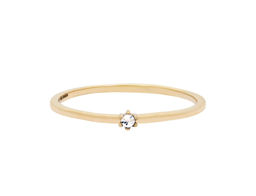 Primrose Solid Gold Petite Diamond Ring | 9K Solid Gold Rings | S-kin Studio Jewelry | Ethical Jewelry That Lasts