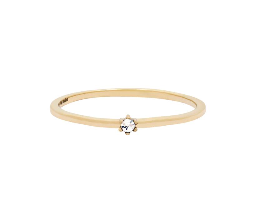 Primrose Solid Gold Petite Diamond Ring | 9K Solid Gold Rings | S-kin Studio Jewelry | Ethical Jewelry That Lasts