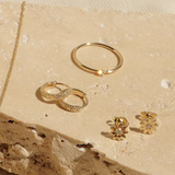 Primrose Solid Gold Petite Diamond Ring | 9K Solid Gold Rings | S-kin Studio Jewelry | Ethical Jewelry That Lasts