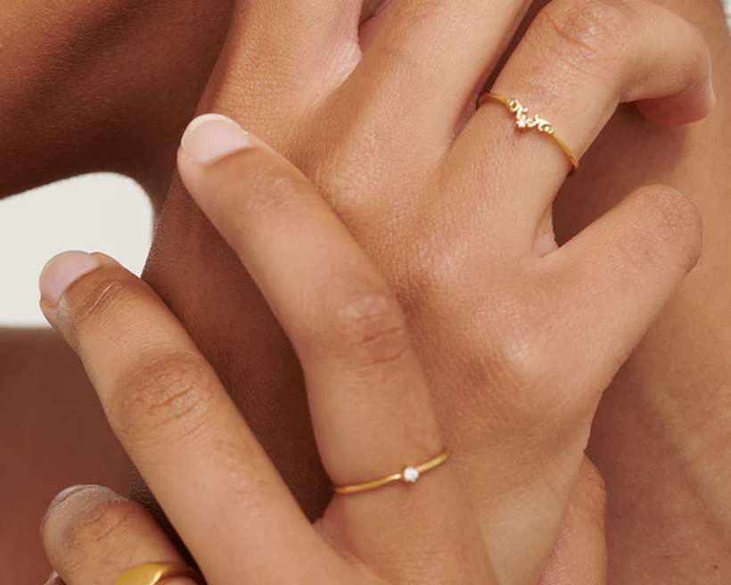 Primrose Solid Gold Petite Diamond Ring | 9K Solid Gold Rings | S-kin Studio Jewelry | Ethical Jewelry That Lasts