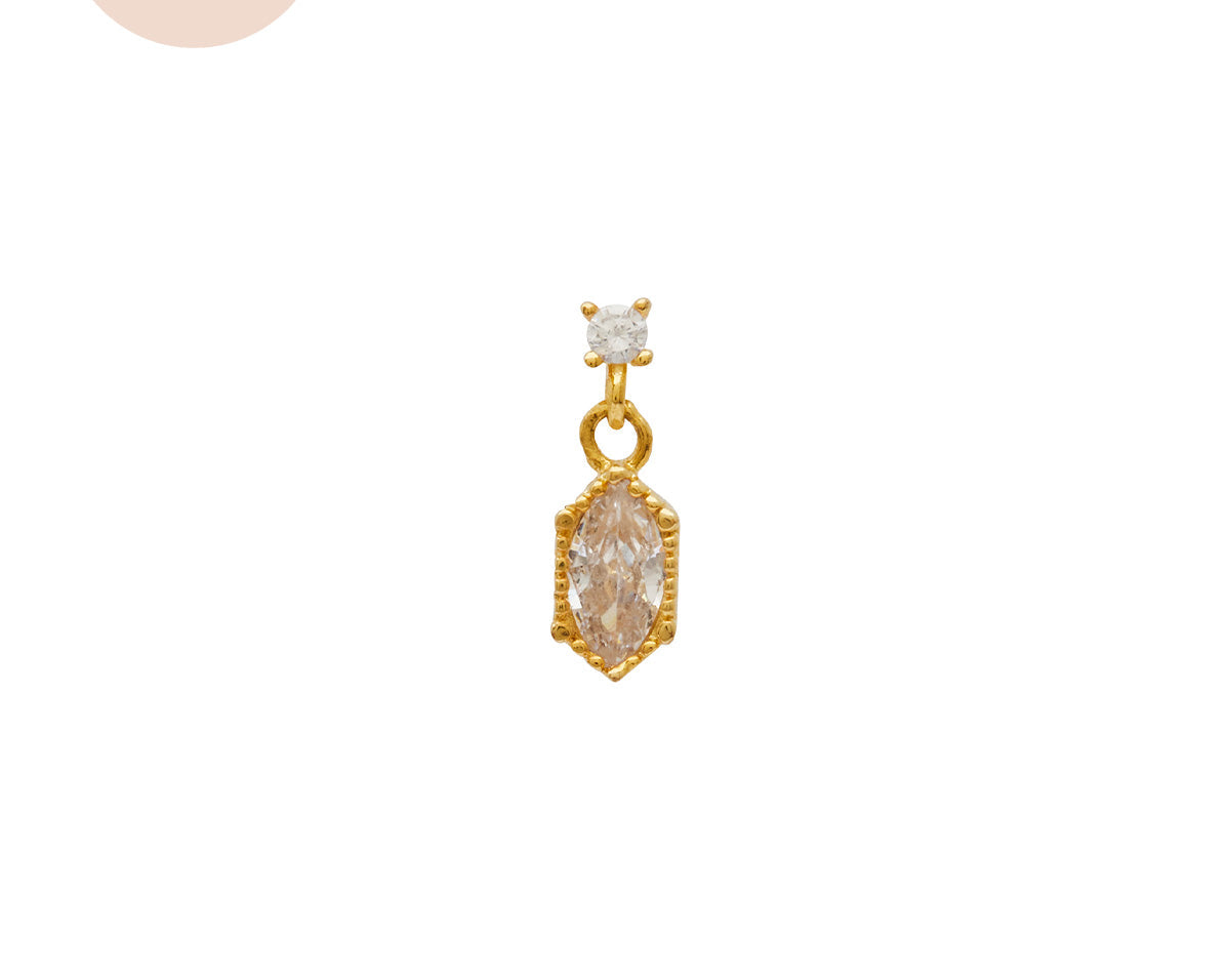 18K Gold Fill Rei Marquise Dangle Single Stud | S-kin Studio Jewelry | Ethical Piercing Earrings