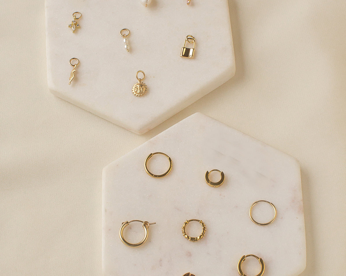 Aurelia Gemstone Huggie Hoops - S-kin Studio Jewelry | Minimal Jewellery That Lasts.