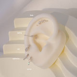 Sterling Silver Rei Marquise Dangle Single Stud | S-kin Studio Jewelry | Ethical Piercing Earrings