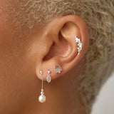 Sterling Silver Rei Marquise Dangle Single Stud | S-kin Studio Jewelry | Ethical Piercing Earrings