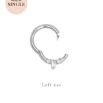 Sterling Silver Mina Trio Gemstone Hoop | S-kin Studio Jewelry | Ethical Piercing Earrings