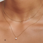 Yuki Solid Gold Trio Diamond Necklace | 9K Solid Gold Necklaces | S-kin Studio Jewelry | Ethical Jewelry That Lasts