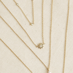 Yuki Solid Gold Trio Diamond Necklace | 9K Solid Gold Necklaces | S-kin Studio Jewelry | Ethical Jewelry That Lasts
