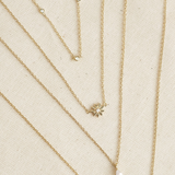 Yuki Solid Gold Trio Diamond Necklace | 9K Solid Gold Necklaces | S-kin Studio Jewelry | Ethical Jewelry That Lasts