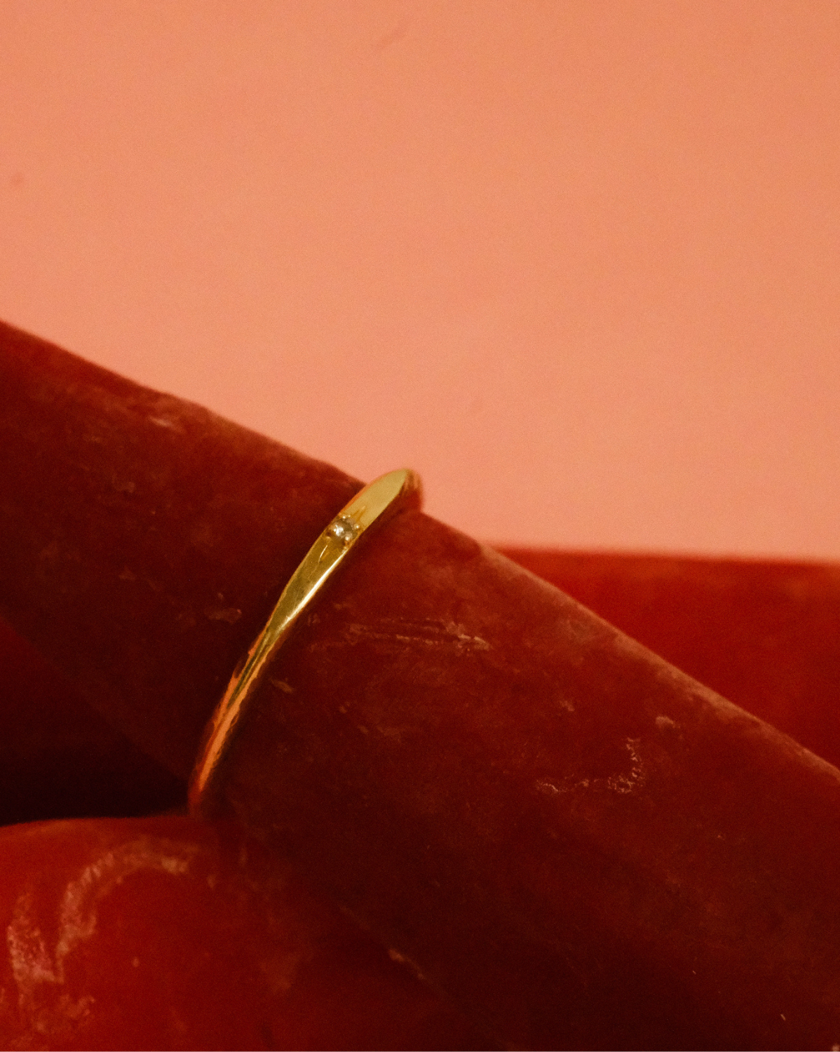 6K Solid Gold Flat Mini Signet Ring