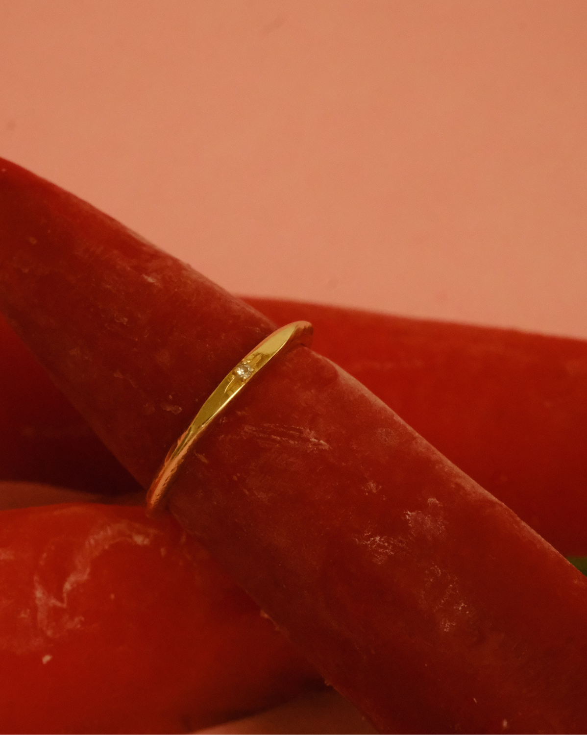 6K Solid Gold Flat Mini Signet Ring