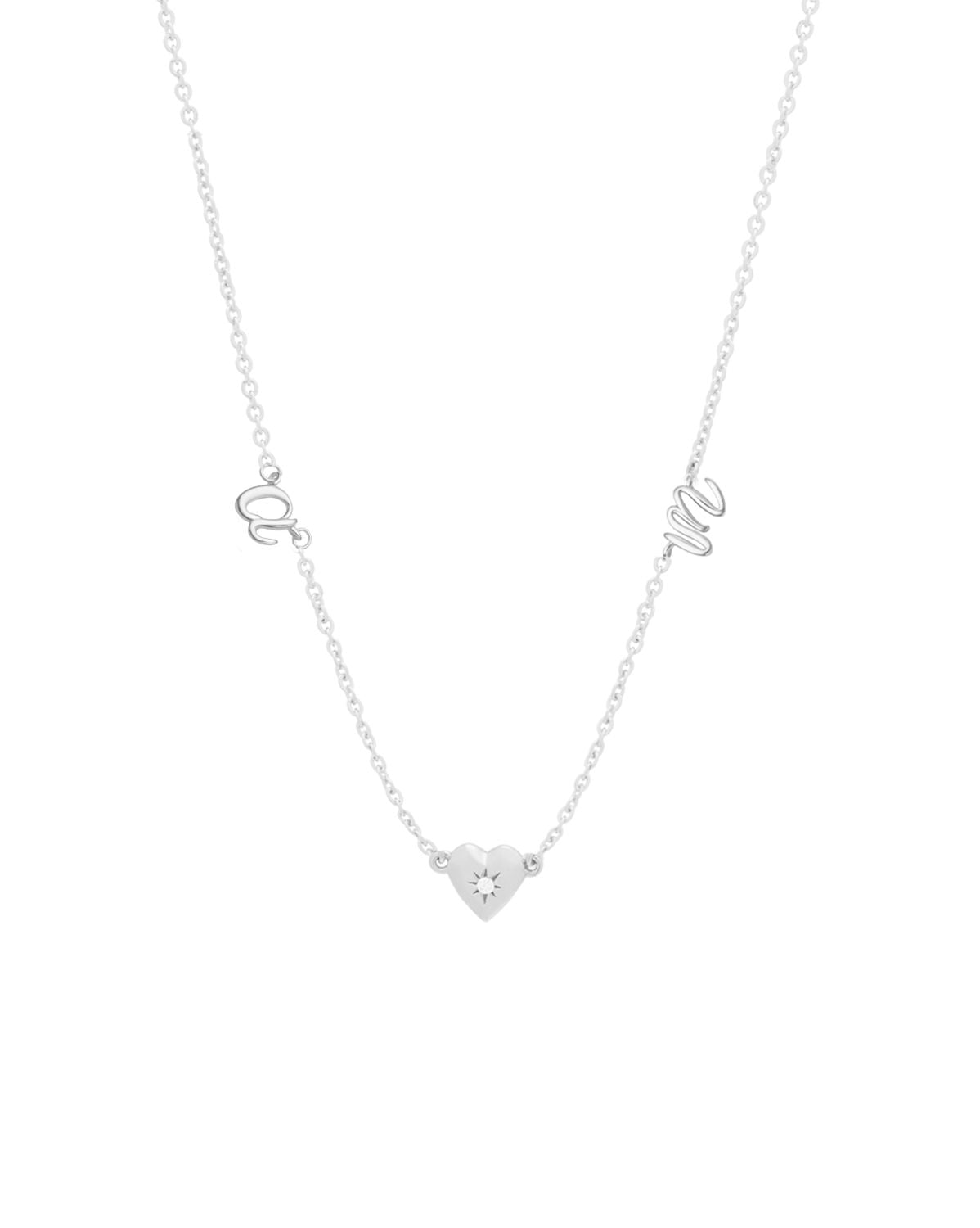Amour Cursive Initial Necklace - Sterling Silver