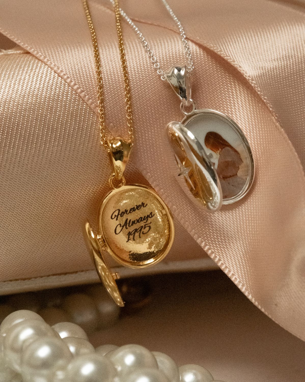 Maeve Oval Engravable Locket Necklace - Sterling Silver