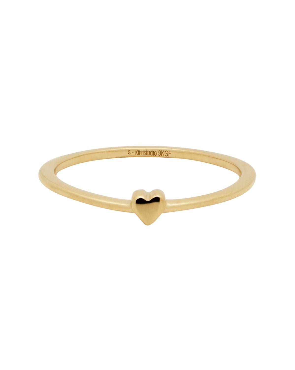 Solid Gold Lumi Heart Stacking Ring