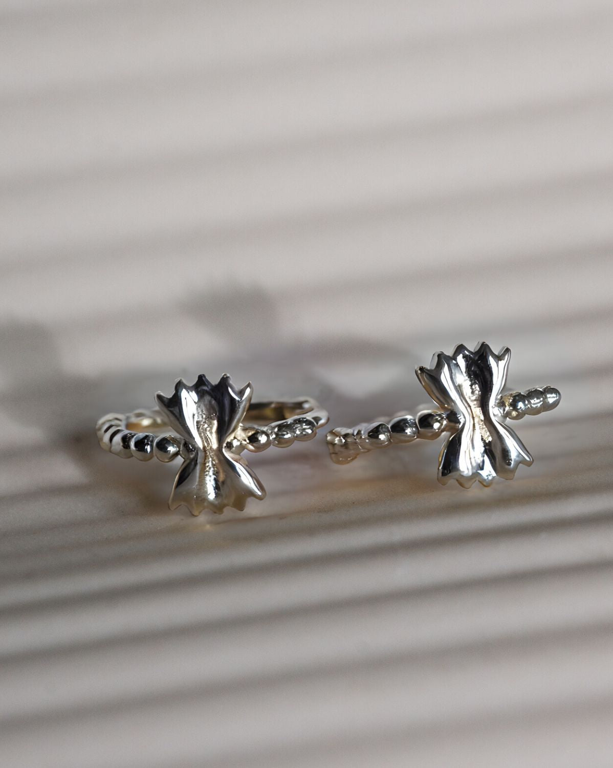 Farfalle Pasta Hoops - Sterling Silver