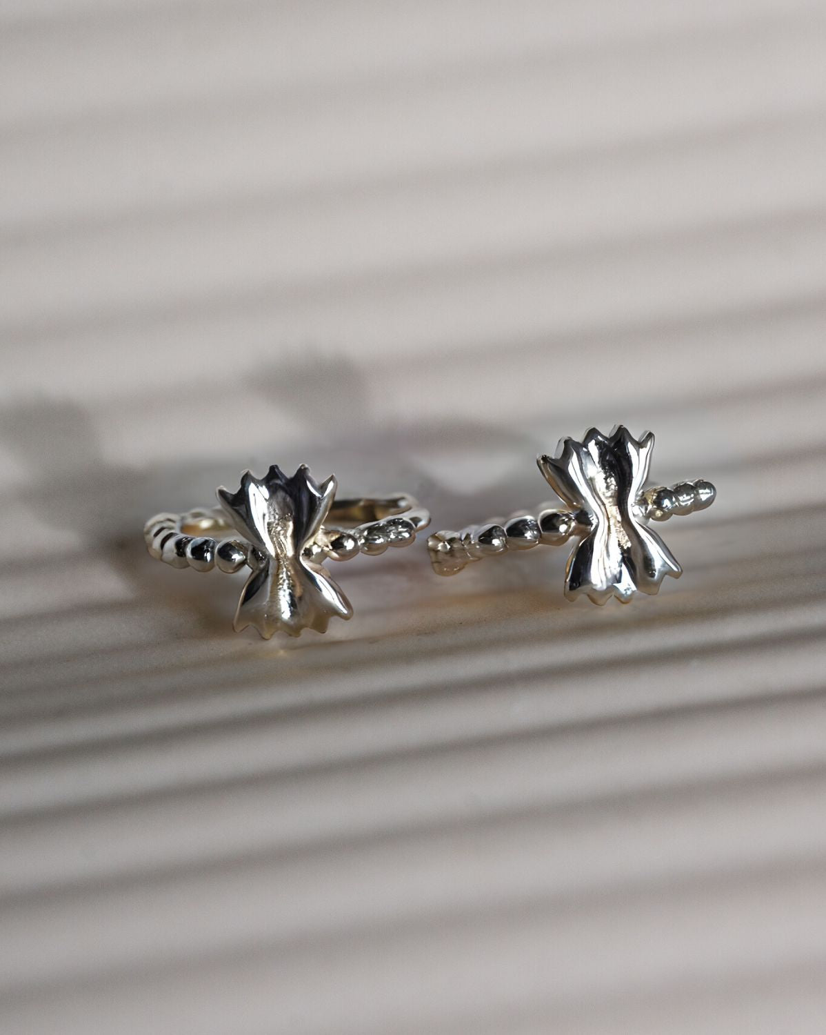 Farfalle Pasta Hoops - Sterling Silver