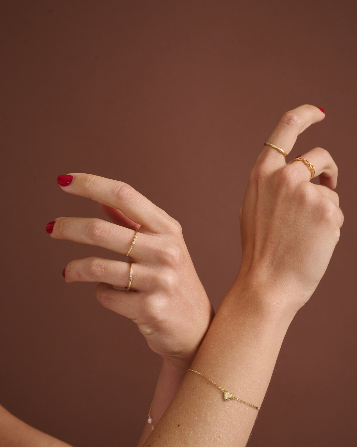 6K Solid Gold Trio Gemstone Ring