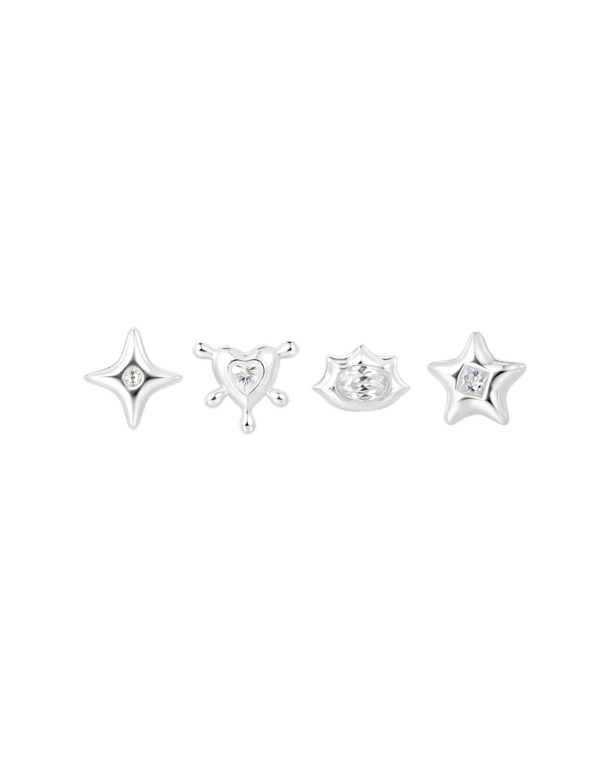 Mila Shapes Earrings Set - Sterling Silver
