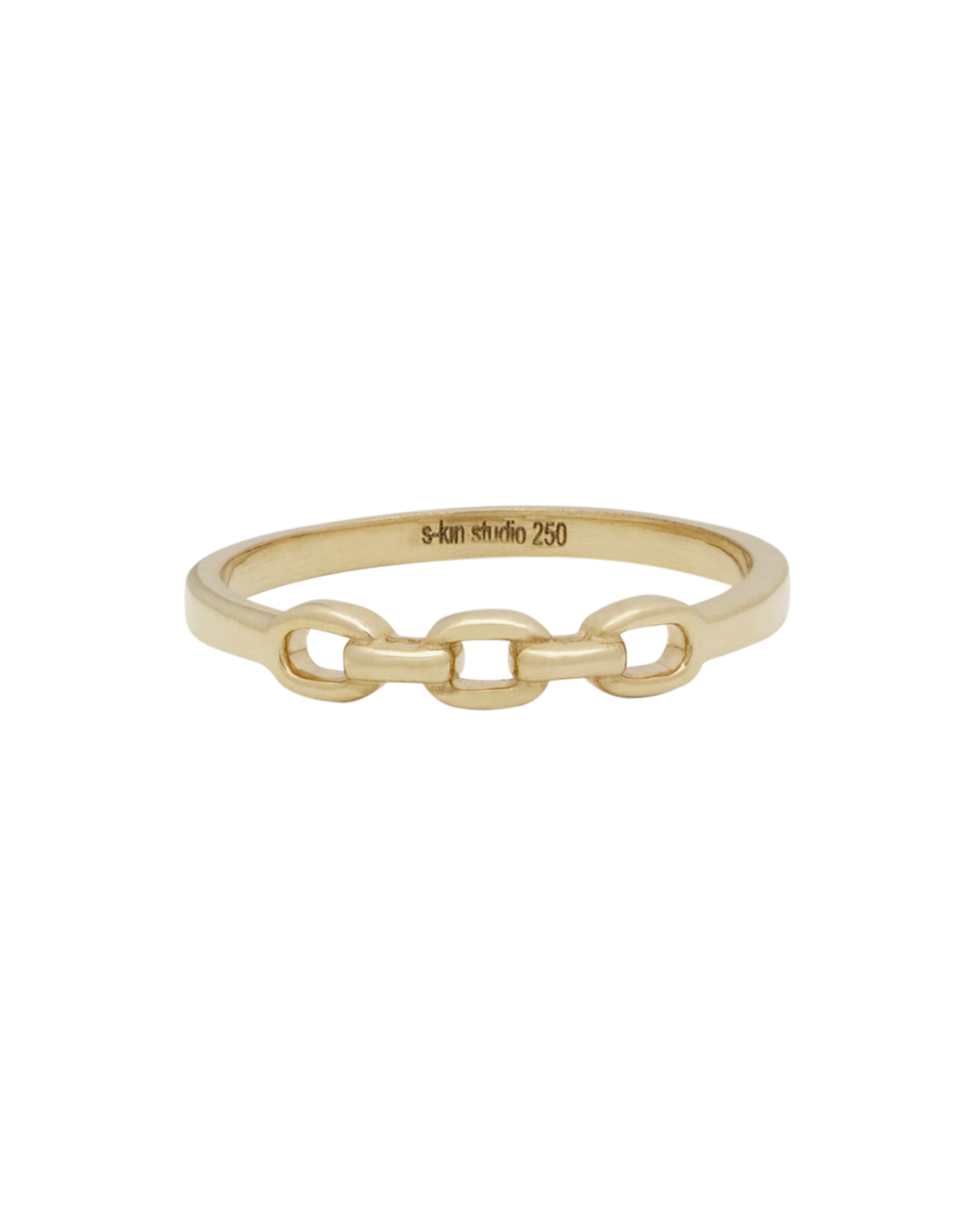 6K Solid Gold Trio Chain Ring