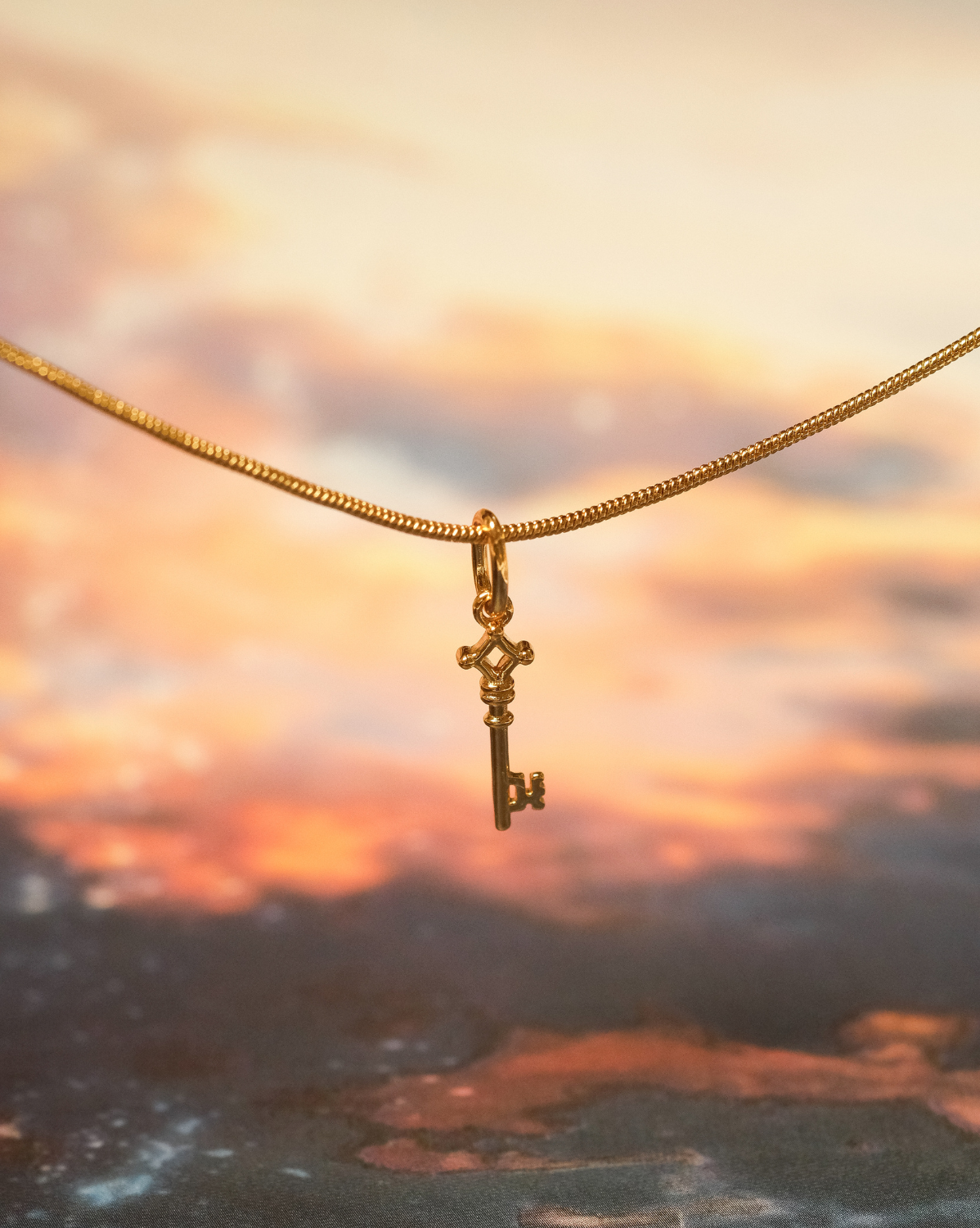 Solid Gold Eren’s Key Necklace