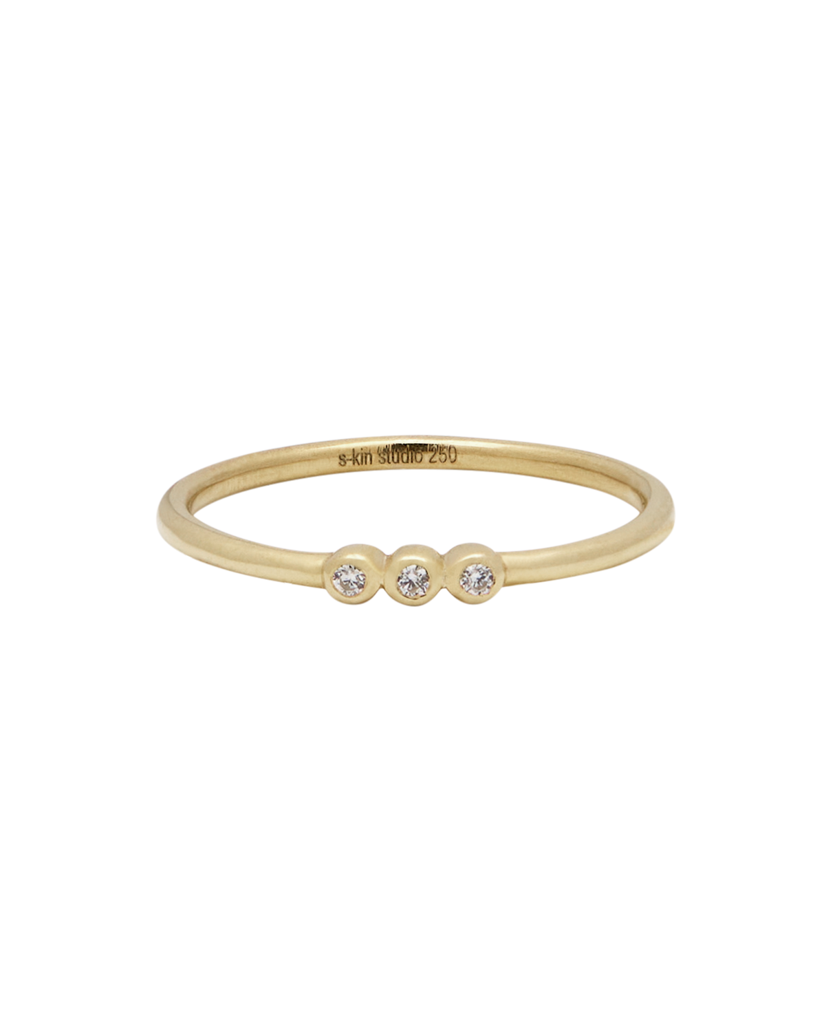 6K Solid Gold Trio Gemstone Ring