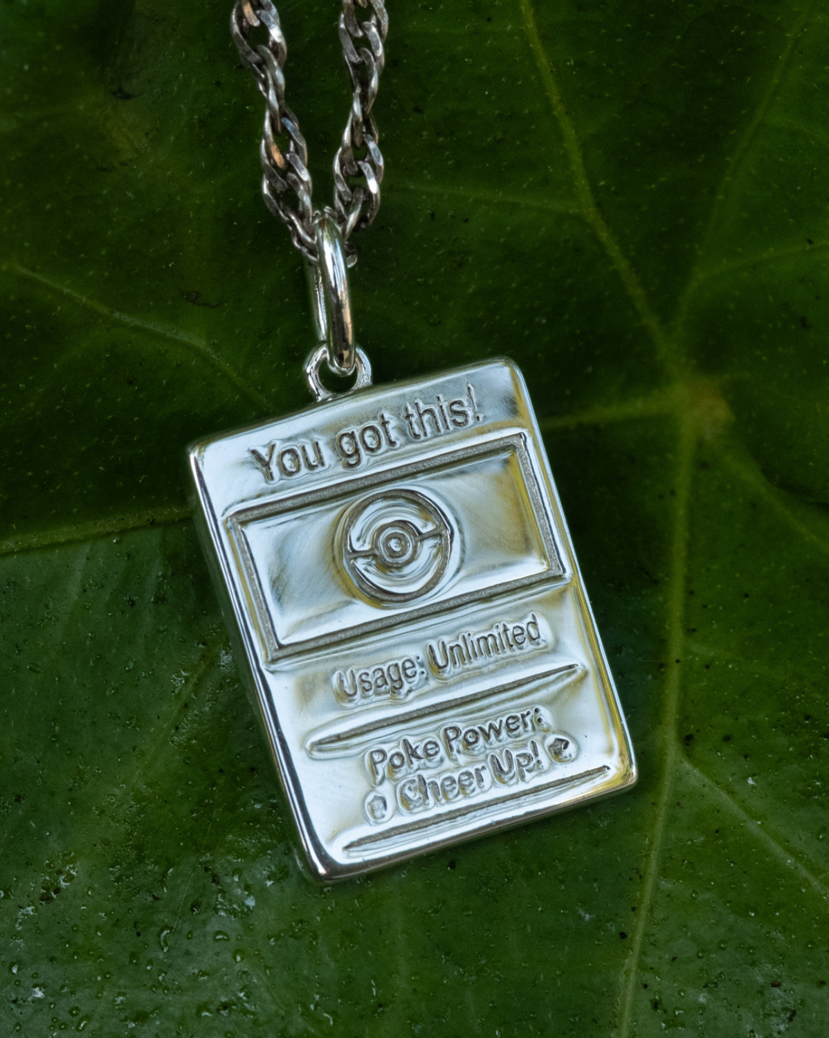 Pokemon Trading Card Pendant Necklace - Sterling Silver