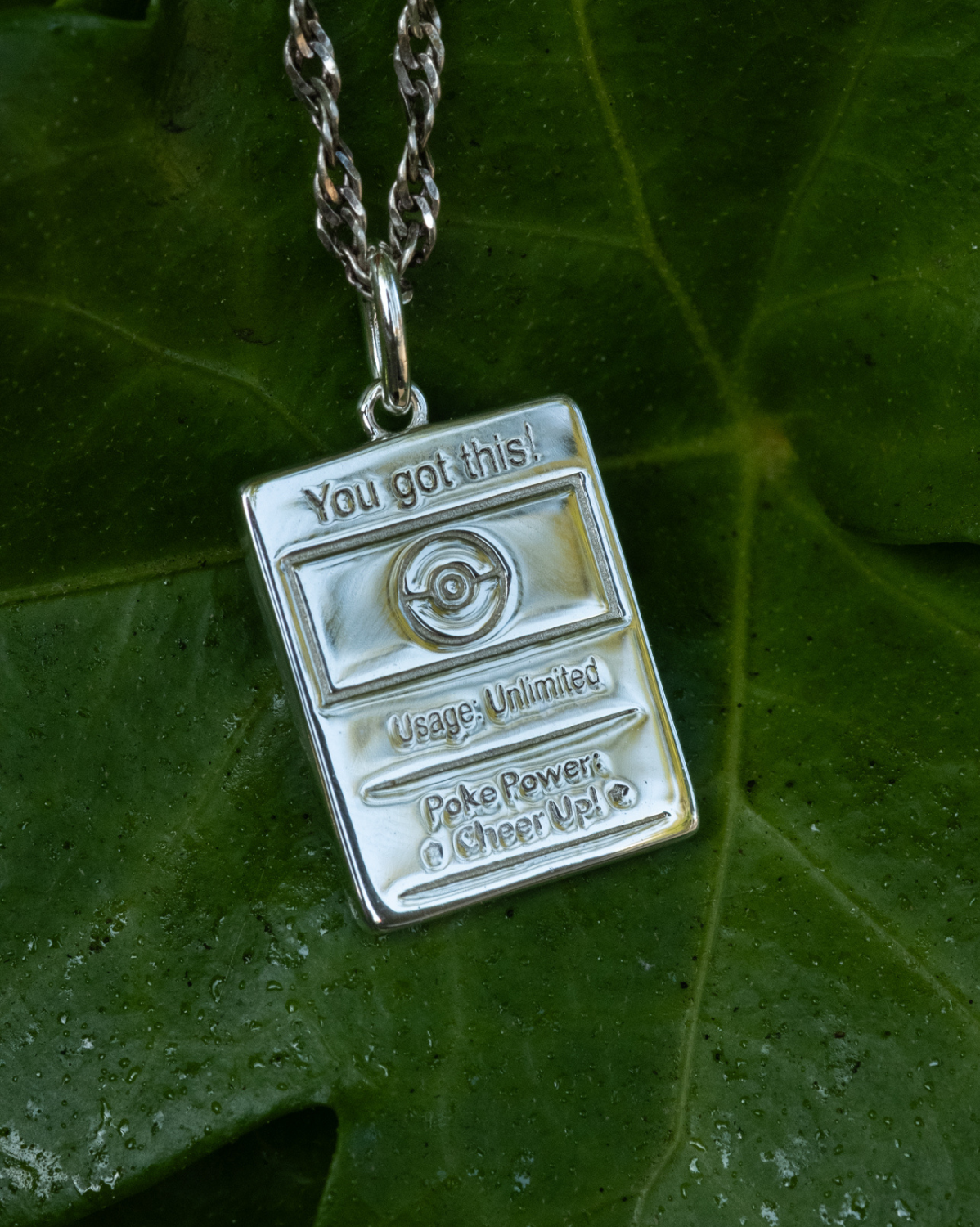 Pokemon Trading Card Pendant Necklace - Sterling Silver