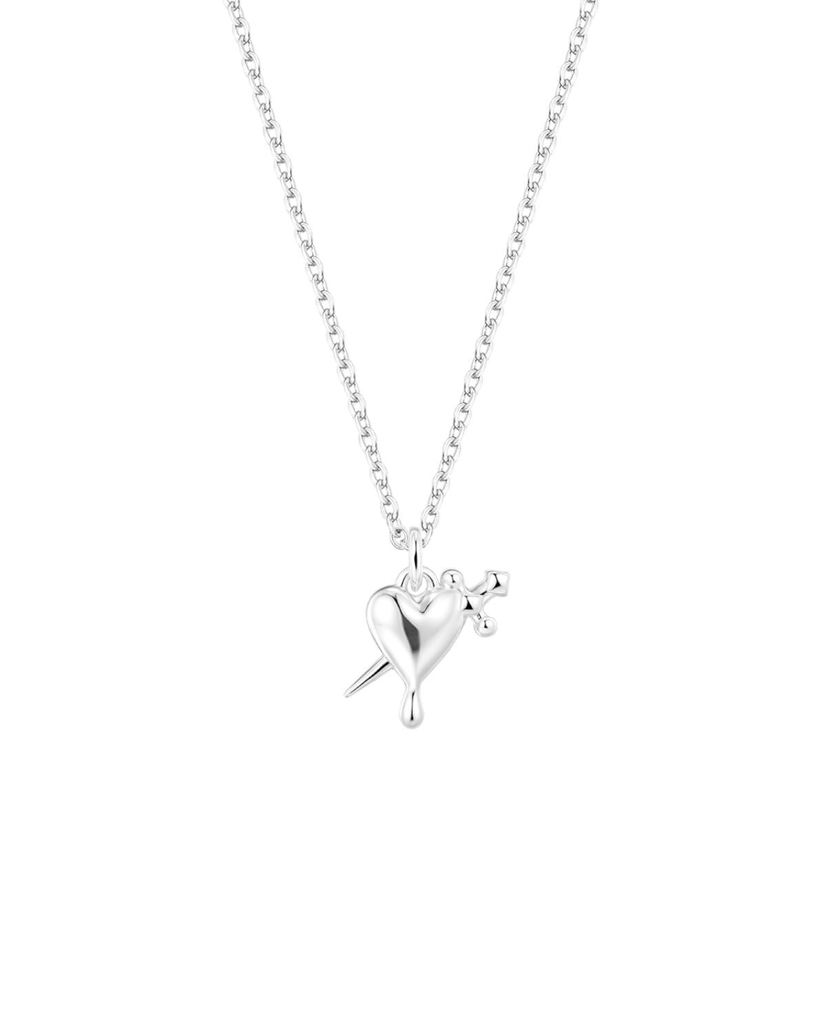 Lena Dagger Heart Necklace - Sterling Silver