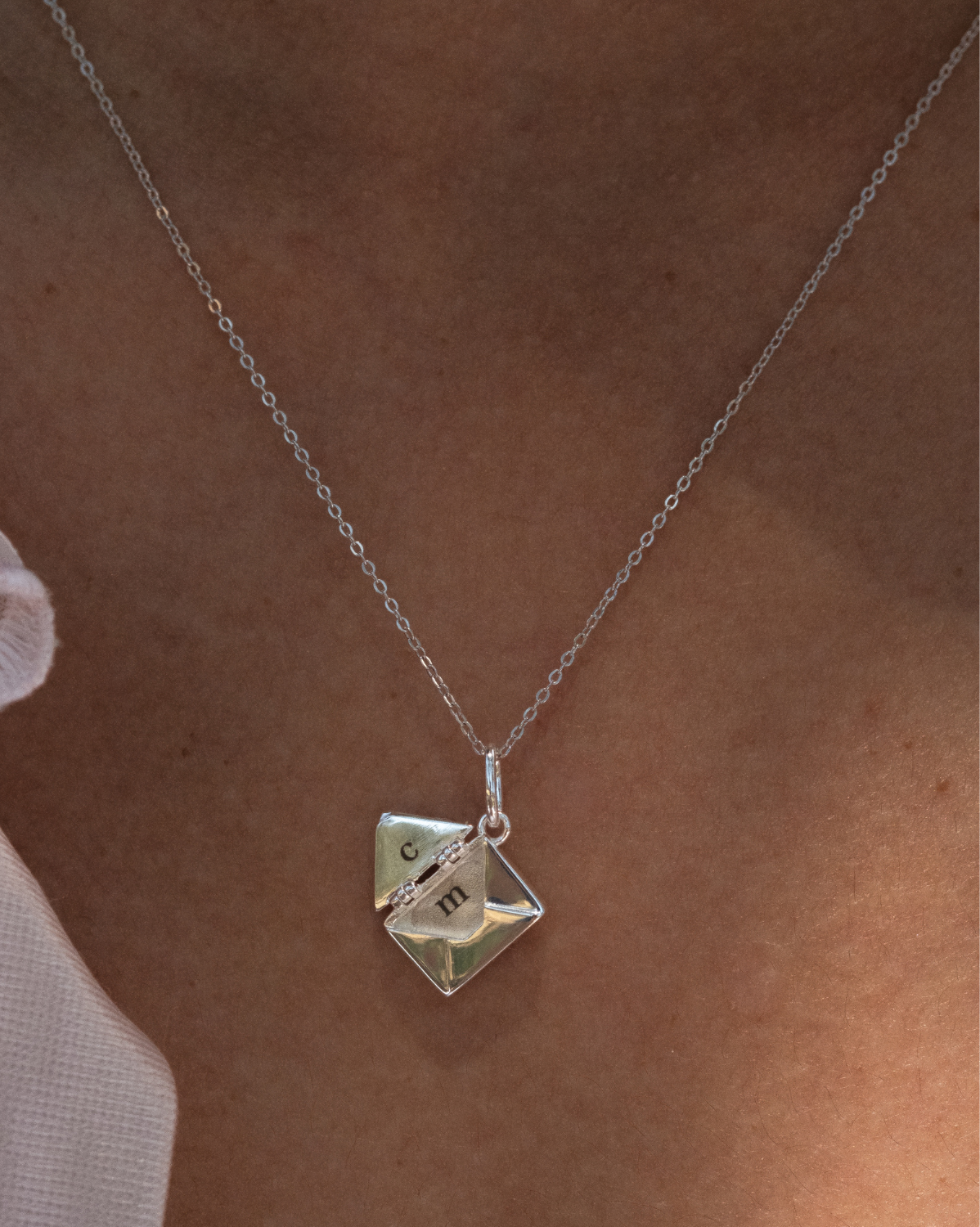 Love Letter Engraved Necklace - Sterling Silver
