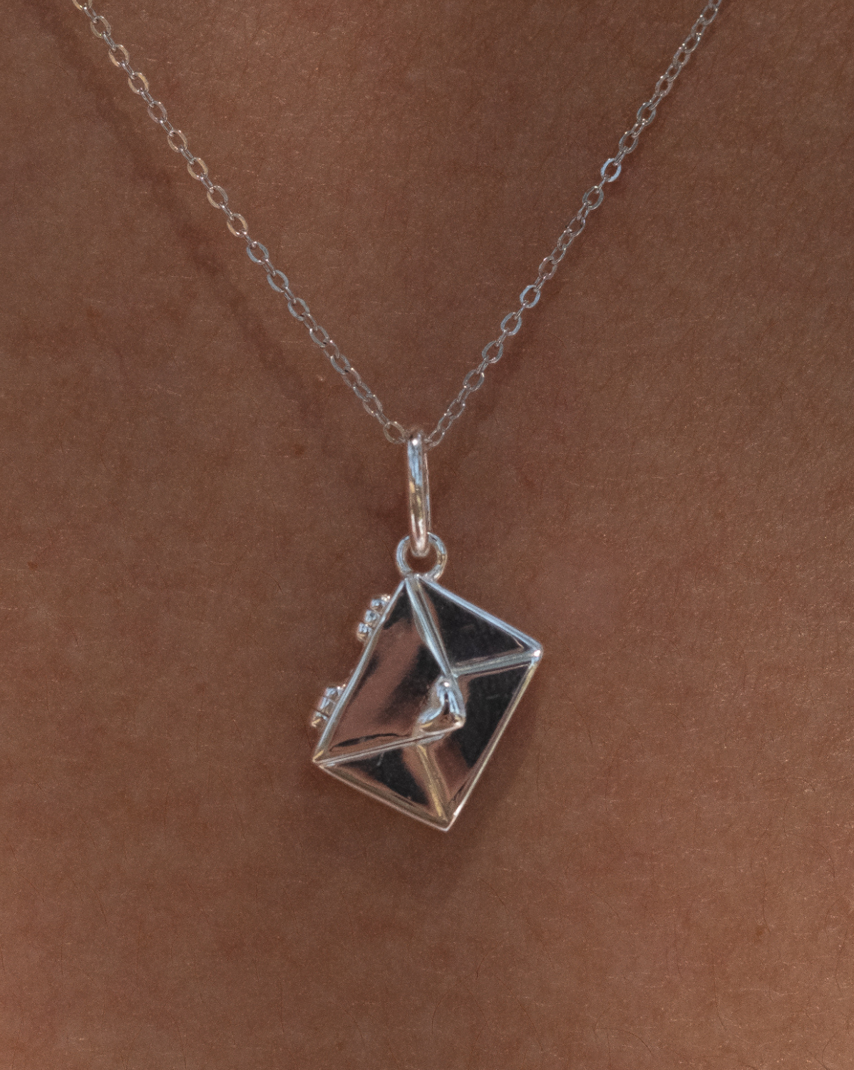 Love Letter Engraved Necklace - Sterling Silver