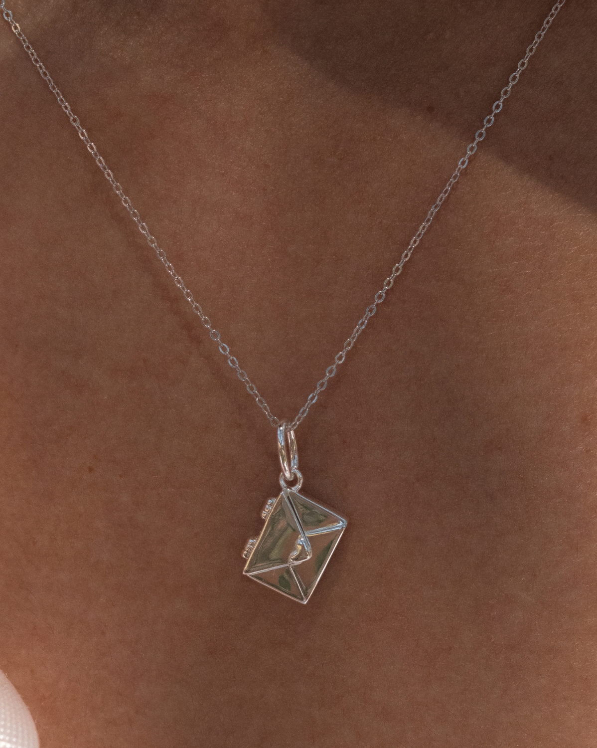 Love Letter Engraved Necklace - Sterling Silver