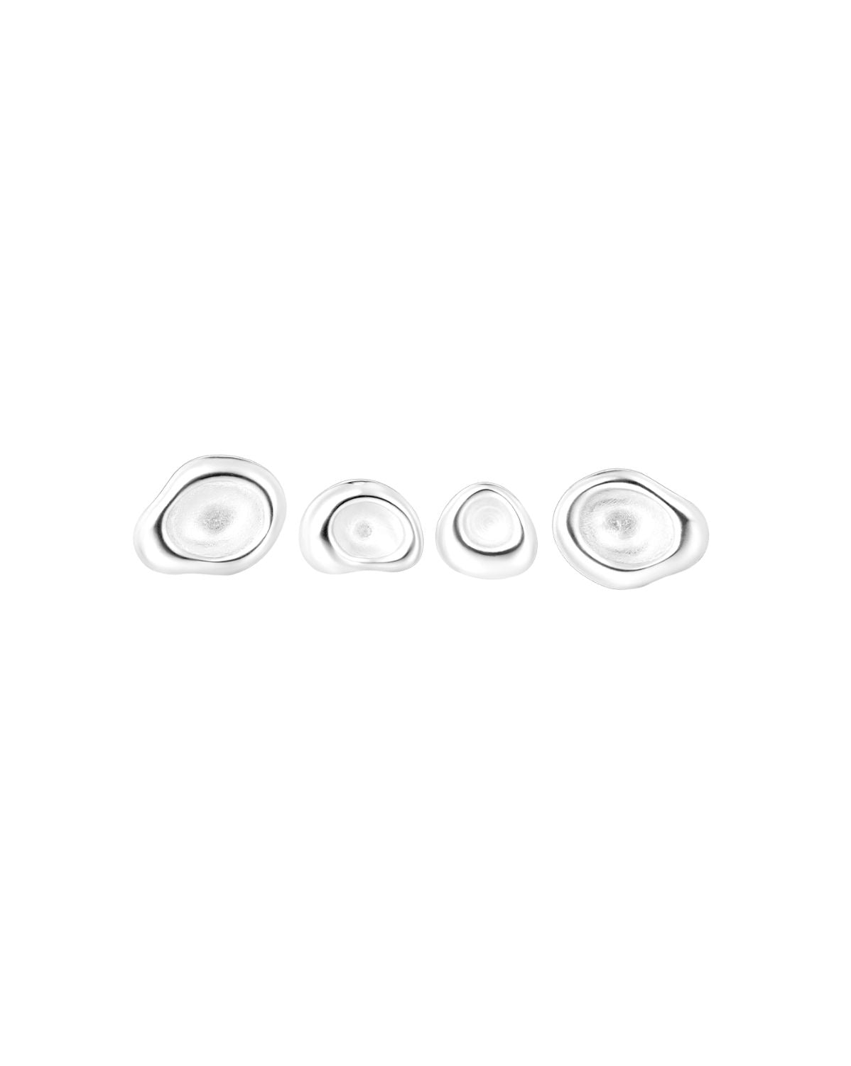Pebble Earrings Set - Sterling Silver