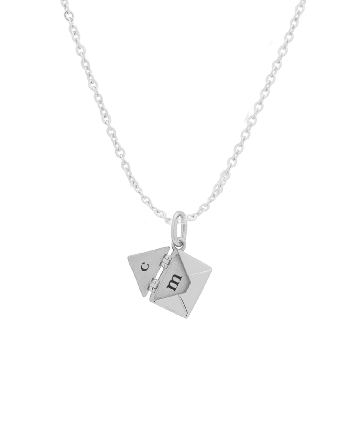 Love Letter Engraved Necklace - Sterling Silver