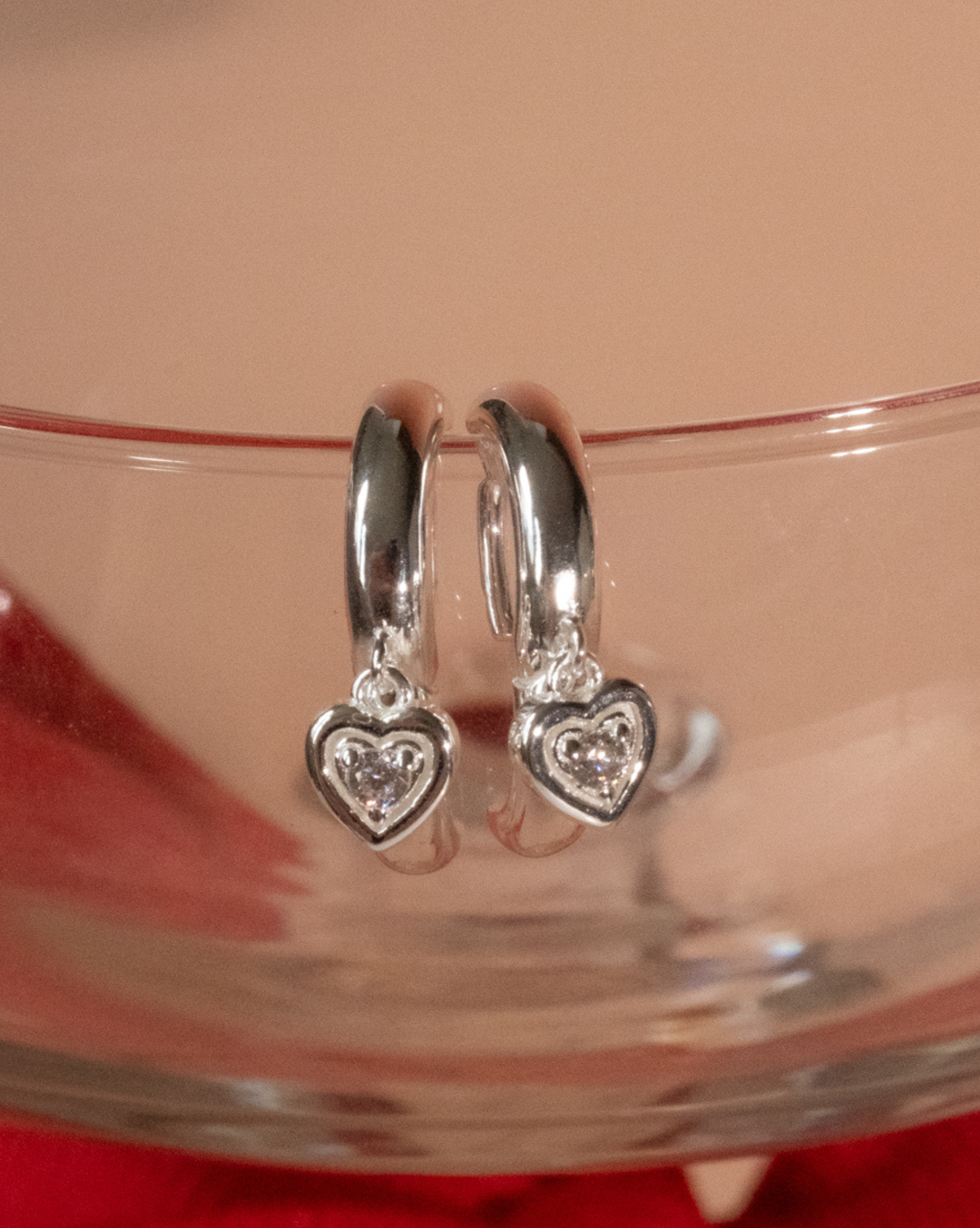 Ella Bold Heart Hoops - Sterling Silver