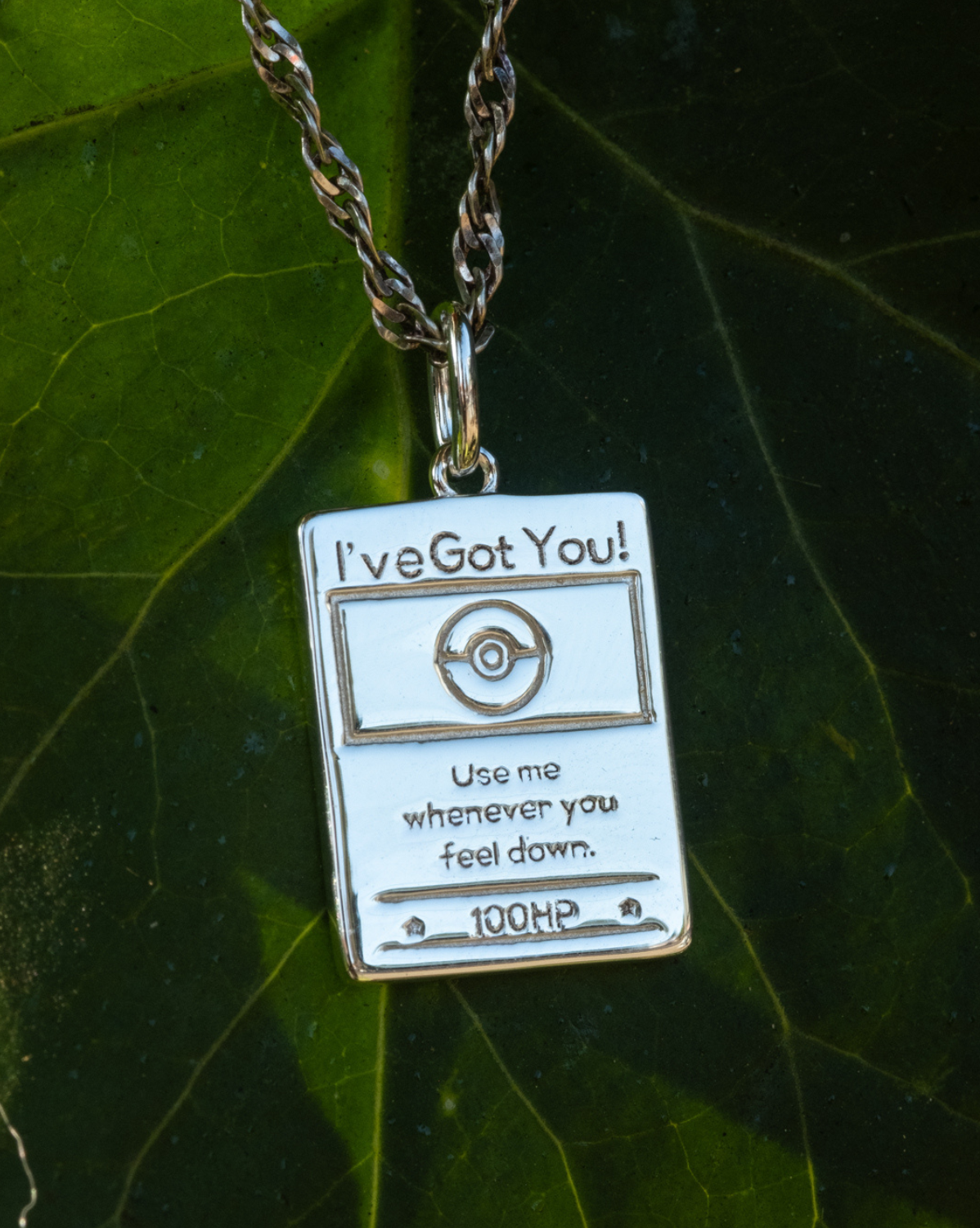 Pokemon Trading Card Pendant Necklace - Sterling Silver
