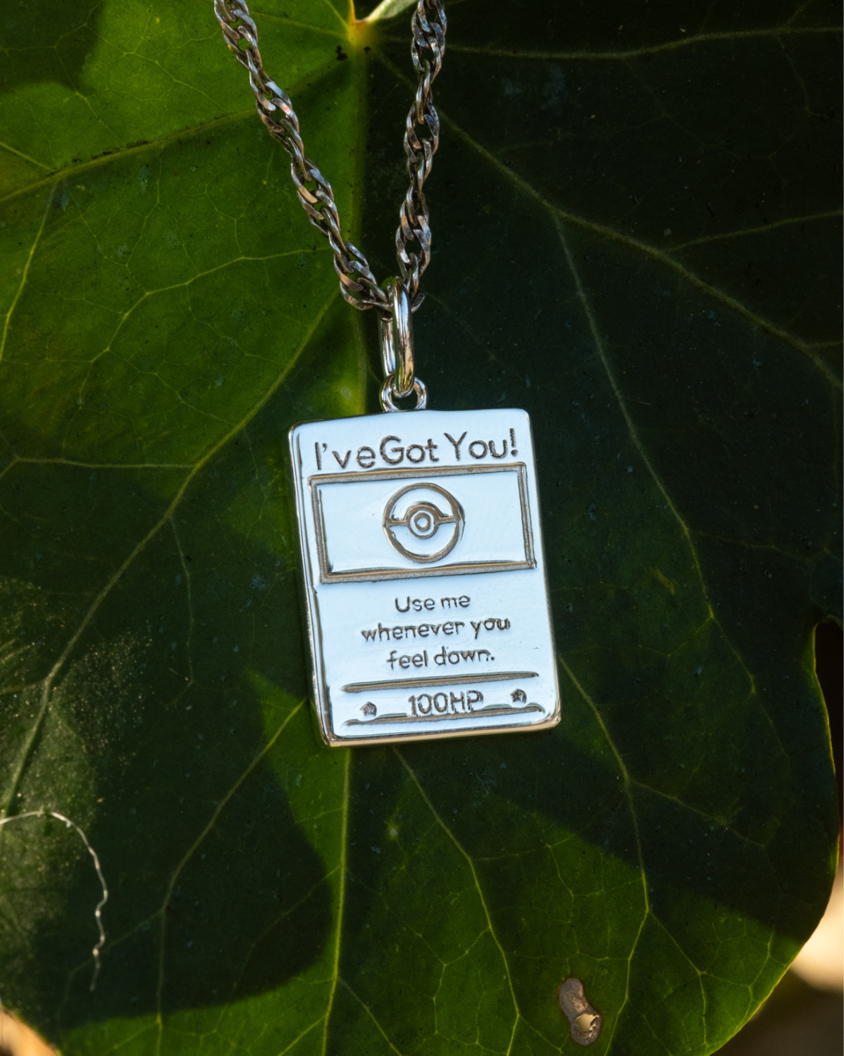 Pokemon Trading Card Pendant Necklace - Sterling Silver